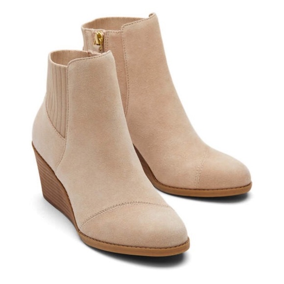 Toms Sadie tan wedge boot - Picture 1 of 8